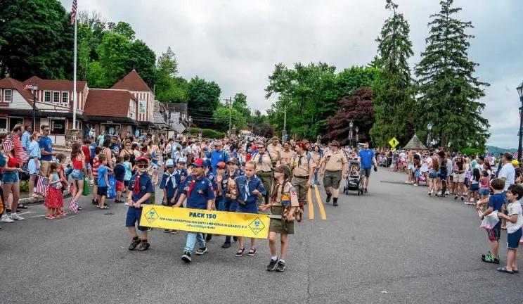 Honoring the fallen Cub Scouts march in the Memorial Day Parade last year in Sparta. (File photo by Nancy Madacsi)