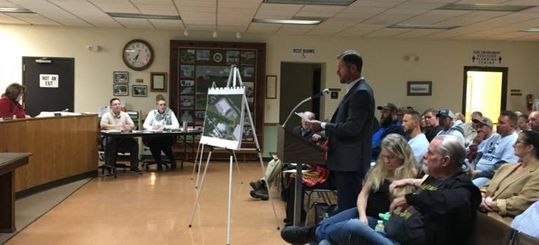 Big-box country Matt Boone of Scannell Properties introduced Project Blue Bird at the Wawayanda Town Planning Board meeting Oct. 9.