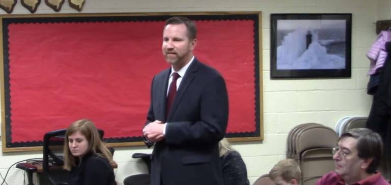 West Milford High's principal will leave post for new job at Fair Lawn Photo by Patricia KellerWest Milford High School Principal Paul Gorski speaks to Fair Lawn Board of Education this week. He accepted the job of principal at there effective July 1.