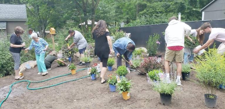 The whole family came out to help with the project.