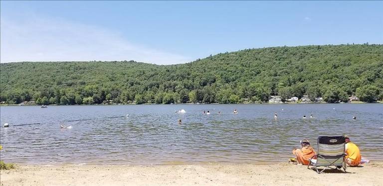 The beach at the Pinecliff Lake Club.