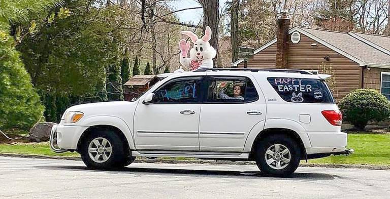 The Molan family spent 12 hours on Sunday spreading Easter cheer with a personal appearance by the Easter Bunny