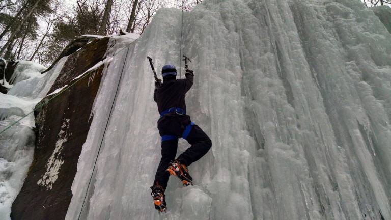 The big event - climbing the ice - was not for the faint of heart.