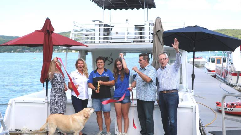 The Greenwood Lake Experience at Greenwood Lake Marina celebrates new 50-foot double decker pontoon boat The Greenwood Lake Experience at Greenwood Lake Marina celebrates new 50-foot double decker pontoon boat