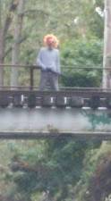 Photos courtesy of Facebook Photos of a seemingly armed clown on the bridge over Walsh Rd. on the Newburgh/New Windsor border in Orange County, N.Y. circulated Facebook over the weekend.