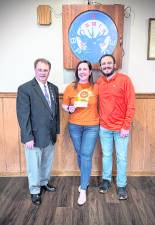 From left, Kenneth Hensley, District Deputy Grand Exalted Ruler, New Jersey Elks North District, Lyndsay Wright and Chris Wright.