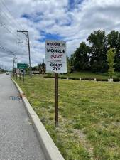 Even though this sign is still up on 17-M, Monroe-Woodbury School District doesn’t incorporate the D.A.R.E. program in its elementary schools anymore. Instead, they’ve partnered with the local Alcoholism and Drug Abuse Council for anti-drug programming. Photo: Kayla Hartigan