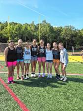 Seniors on the field hockey team.