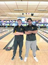 West Milford bowling team captains, from left, Glen Downson and Ezekiel Pena are shown.