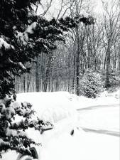 Over a foot of snow fell on West Milford on Sunday.
