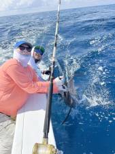 Fishing off the coast of Costa Rica, Steve Sangle catches a 100-pound sailfish. (Photo provided)