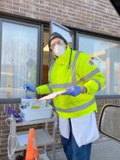 Dr. George A. Guariglia stands outside of his building on Union Valley Road in Hewitt everyday, testing patients in their cars. Photo by Karen Wiedmann.