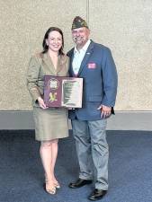 Assemblywoman Aura Dunn poses for a photo with West Milford Councilman Rudy Hass.