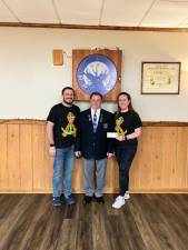 From left are Chris Wright, Kenneth Hensley of the West Milford Elks and Lyndsay Wright. (Photo provided)