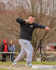 Tanner Christie competes in shot put at Ramapo College. (Photo provided)