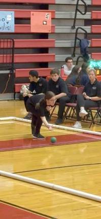 Rising Delaware Valley High School senior Jasmyn Ruzzano on the bocce ball court. Photo by John Ruzzano.