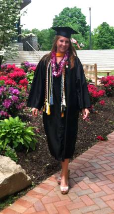 Nicole Dieterich at her graduation from Lafayette in May. She has been awarded a Fulbright program scholarship.