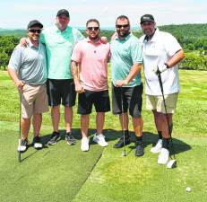 Jim Mandara, Tim Jacobsen, Jesse Soehngen,john Ragonese and Mark Palmieri, all of West Milford pose for a photo.