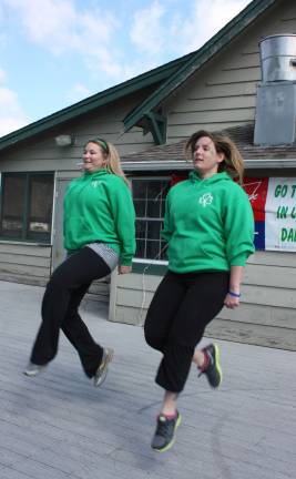 Not to be outcone by Zumba, Irish step dancers take to the deck before the walk.