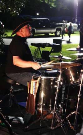 Rich Russo, drumming in the dark.