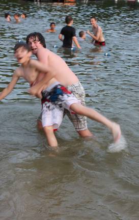 There's lots of horseplay when you gather lots of sixth graders together.