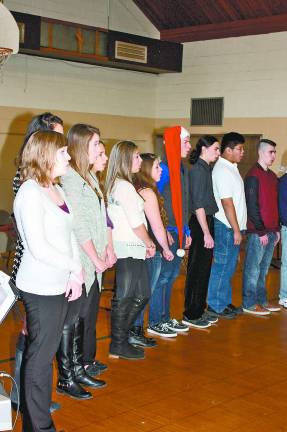 The choir sang some traditional holiday songs for the crowd.