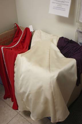 Here are a few of the lovely formal dresses that have been donated to the Project Cinderella dress sale. Donation boxes are set up at the West Milford Library and Hillcrest Community Center.