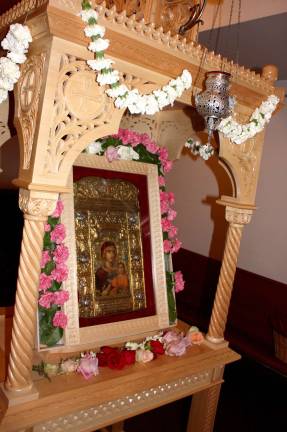 This exceptional icon is carried, within its ornate housing, in a procession honoring Santa Maria.
