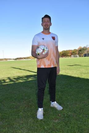 Matt Gramata is coach, manager and a player on the Milford FC soccer club. (Photo by Rich Adamonis)