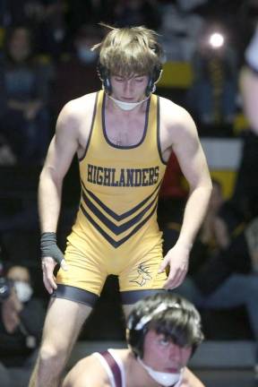 West Milford High School senior Ryan Eckhart wrestles in the 126-pound weight class.