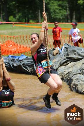 Lyndsay Wright participated in Muckfest to benefit MS research in 2014.