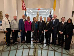 Sheriff Thomas Adamo, Passaic County Commissioner Nick Veliky, Passaic County Commissioner Deputy-Director Orlando Cruz, Congresswoman Nellie Pou, Passaic County Commissioner Director Sandi Lazzara, Chief Justice Stuart Rabner, Judge Michael Blee, Assignment Judge Rudolph Filko, retired Assignment Judge Ernest Caposela and Passaic County Surrogate Zoila Cassanova.