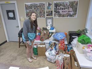 In May, teacher Elizabeth Murley delivered donated items collected by students at A.P. Terhune Elementary School.