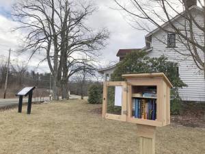 The Free Little Library is on the Wallisch Homestead’s 99-acre historic farm on Lincoln Avenue in West Milford. (Photos by Kathy Shwiff)