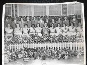 The first eighth-grade graduation class at Hillcrest School in 1947 with teacher Mariam Brauer Cudney. (Photo provided)