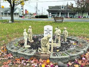 Monument is shown at the ceremony.