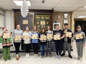 Macopin Middle School’s Citizens of the Month for November are, from left, Sean Comune, Taylor Keegan, Jayden Brix, Harvey McKenna, Vanessa Matlosz, Ruby Cardona, Alexis Nemeth, Andrew Quinones and Ben Racano. (Photos provided)