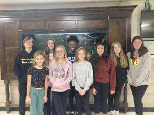 Chosen as Macopin Middle School’s Citizens of the Month for October were, front row from left, Gabriella Plewa, Sara Turner, Olivia LoPresti, Valentina Montoya, Phylicia Stinziano and Lauren Harmen and, back row from left, Phillip Stinziano, Regan Sharpe and Camryn Scarlett. (Photo provided)