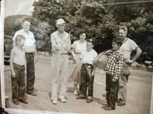 Charlie Decker, third from left, was who you called when you needed to dig a well in the late 1940s and early 1950s in the Echo Lake community. (Photo by Ann Genader)
