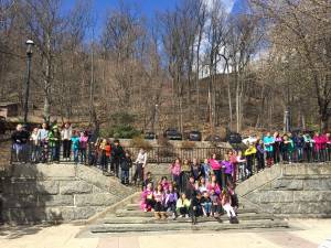 The entire group from PK and Maple Road took some time in front of Lambert Castle in Paterson. It was a wondrous site.