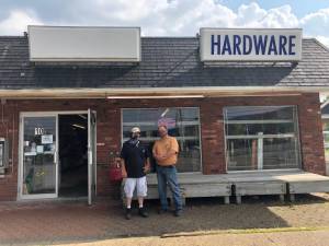 New owner of West Milford Hardware of Randy Blauvelt (right) with his right hand man, employee Jimmy Verde. Photo by Susan Levitt.