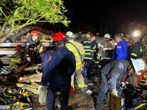 First-responders at 53 Banker Road in Upper Greenwood Lake where a house exploded Friday night, Sept. 22. (Photos courtesy of Hackensack Fire Department)