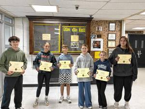 Macopin Middle School’s Citizens of the Month for September, from left, are Luke Giganti, Gigi Somma, Justin Meyer-Pflug, Ava Brucato, Kayla Donaldson and Semira Izejroska. (Photo provided)