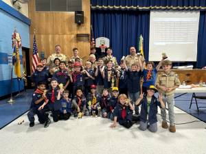 Cub Scouts in Maple Road Pack 141 and Apshawa Pack 139 team up to run a Pinewood Derby on Friday, Jan. 26. (Photo provided)