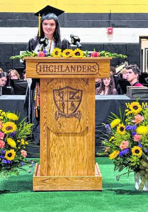 Valedictorian Brenna traverso speaks.