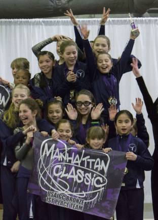 The Bronze team of World Gymnastics Academy of Ringwood took first place in the Manhattan Classic Gymnastics event recently. The girls were thrilled with the win.