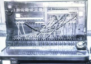 This telephone switchboard connecting calls to Township of West Milford municipal offices in use until 1975 is now at the West Milford Museum.