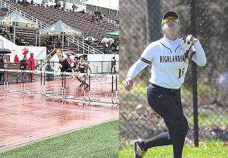L-R: Boys track and field senior captain Colin Madara; softball senior captain Samantha Araujo.