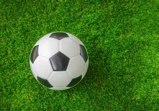 Soccer ball on green grass