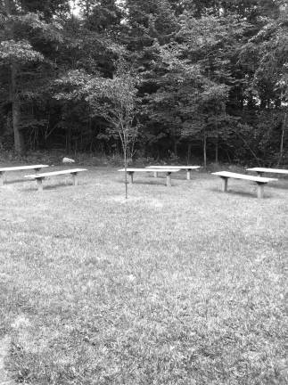The outdoor classroom at the Apshawa School that Meramo built as her project for the Girl Scout Gold Award.
